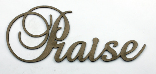 PRAISE - Fancy Chipboard Word