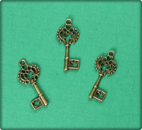 Owl Key Charm - Antique Brass