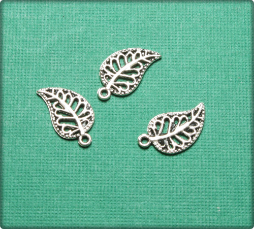 Aspen Leaf Charm - Antique Silver