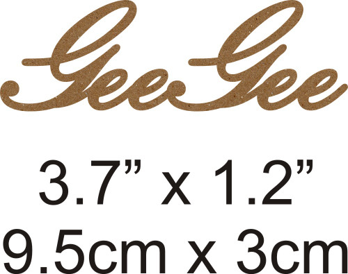 GeeGee - Beautiful Script Chipboard Word