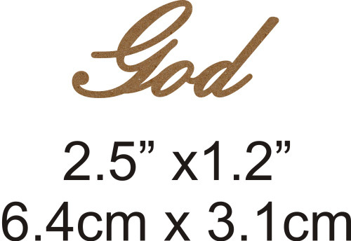 God - Beautiful Script Chipboard Word