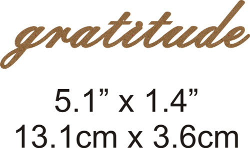 Gratitude - Beautiful Script Chipboard Word