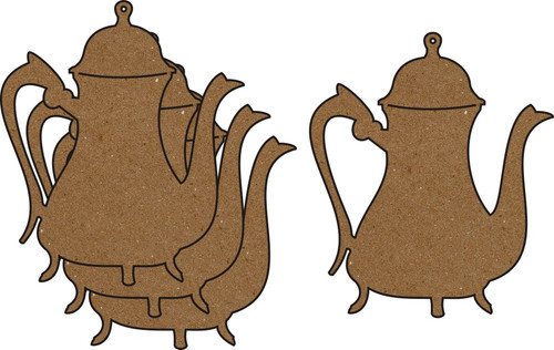 Victorian Teapot 4 Pack - Chipboard Embellishments