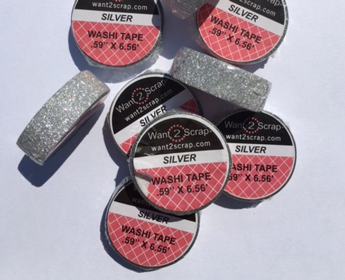 Glitter Washi Tape - Silver