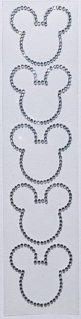 Mouse Ears Bling 5 pack- Silver Rhinestones