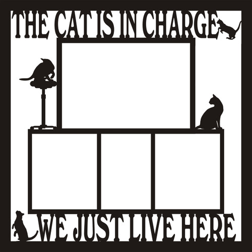 The Cat Is In Charge We Just Live Here - 12 x 12 Overlay