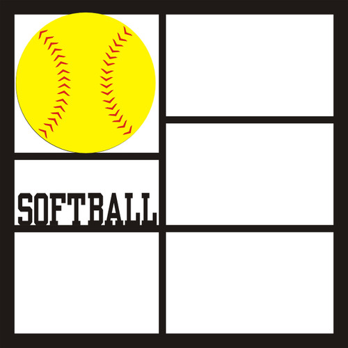 Softball 3 Pg 1 - 12 x 12 Scrapbook OL