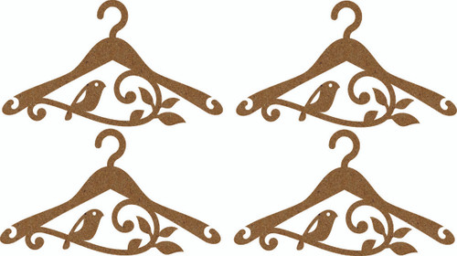 Hanger (4 pack) Flourish & Bird Small - Chipboard Embellishment