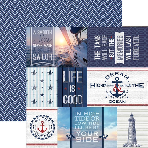 Nautical Tags 12 x 12 Double Sided Scrapbook Paper