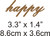 Happy - Beautiful Script Chipboard Word