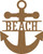 Anchor with text "Beach" - Chipboard Embellishment