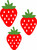 Strawberries Set of 3 - Laser Die Cut