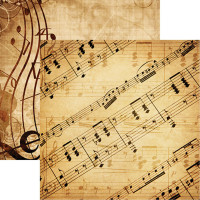 SHEET MUSIC - 12 X 12 SCRAPBOOK OVERLAY