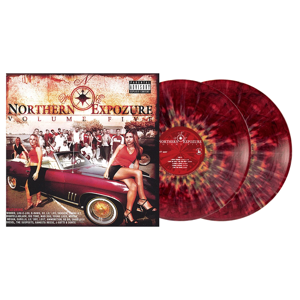 Woodie - Northern Expozure 5 (Merlot Gold Splatter) Vinyl Record Woodie - Northern Expozure 5 (Merlot Gold Splatter) Vinyl Record
