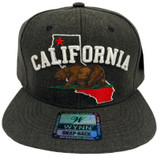 California Republic State Bear Gray Snap Back Hat