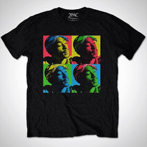 2Pac (Tupac) - Pop Art Black T-Shirt