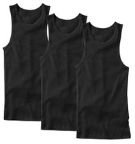 A-Shirt Undershirt Fit Tank (Black) 3 pack