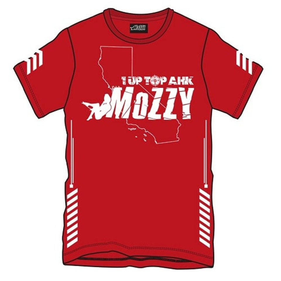 Mozzy - Cali 1 Up Top Ahk - T-Shirt (Red w/ White, Black w/ White)