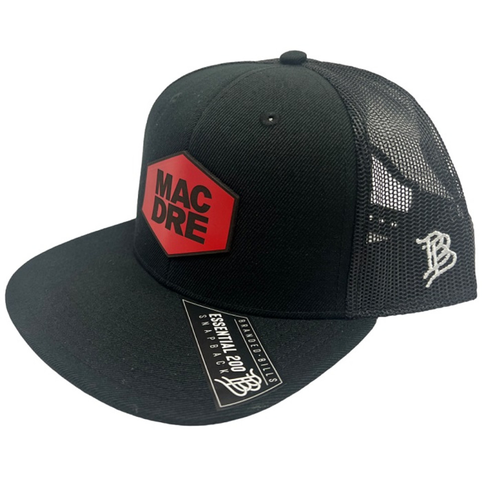 Mac Dre - Red Patch Logo Black Mesh Snapback Hat