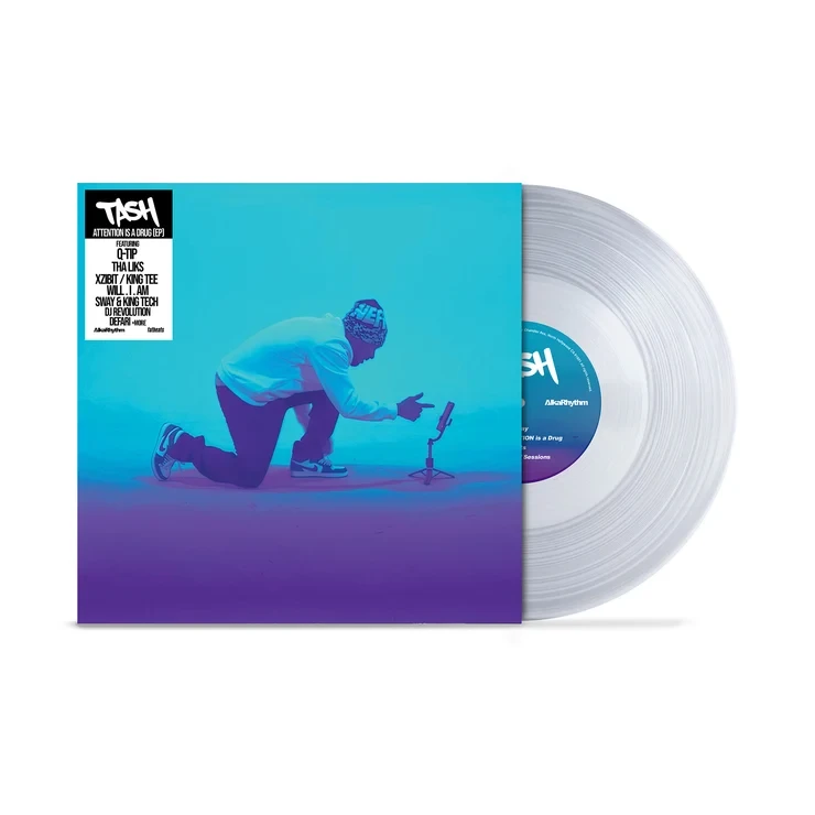 Tash  of Tha Alkaholiks - Attention Is A Drug (EP - Clear Glass) Vinyl Record