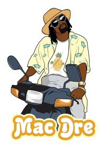 Mac Dre - Rapper's Island With Text Sticker