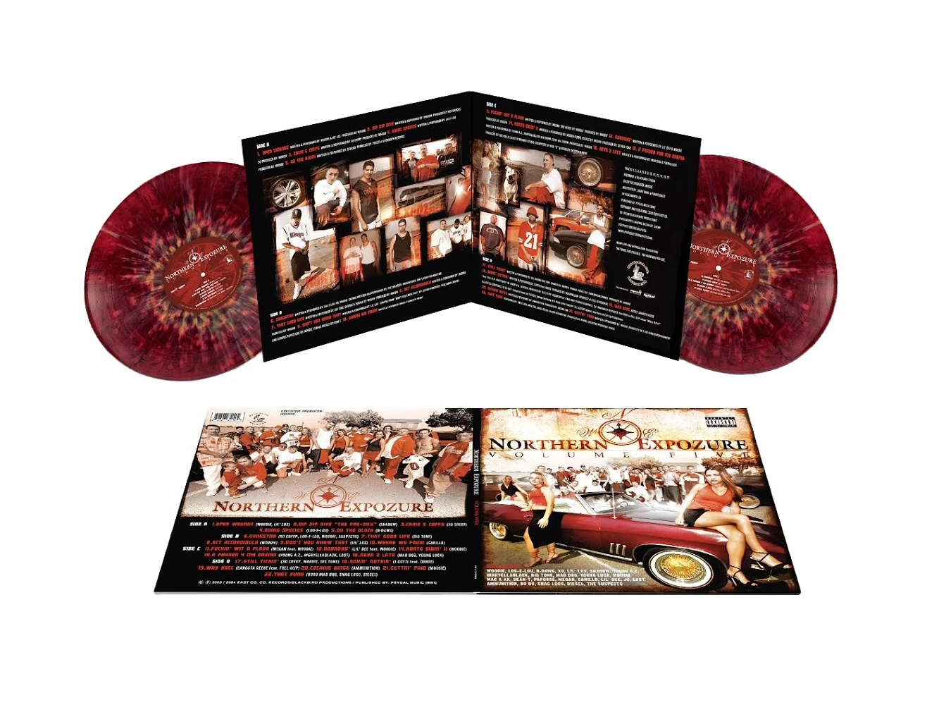 Woodie - Northern Expozure 5 (Merlot Gold Splatter) Vinyl Record
