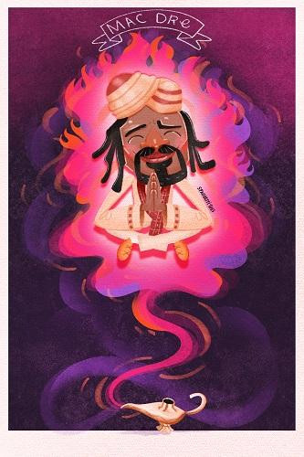 Mac Dre - Genie of the Lamp (Wood Grain Paper) Art Print