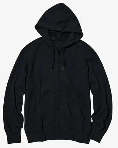 Nona - Blank Zip-Up Hoodie (Black)