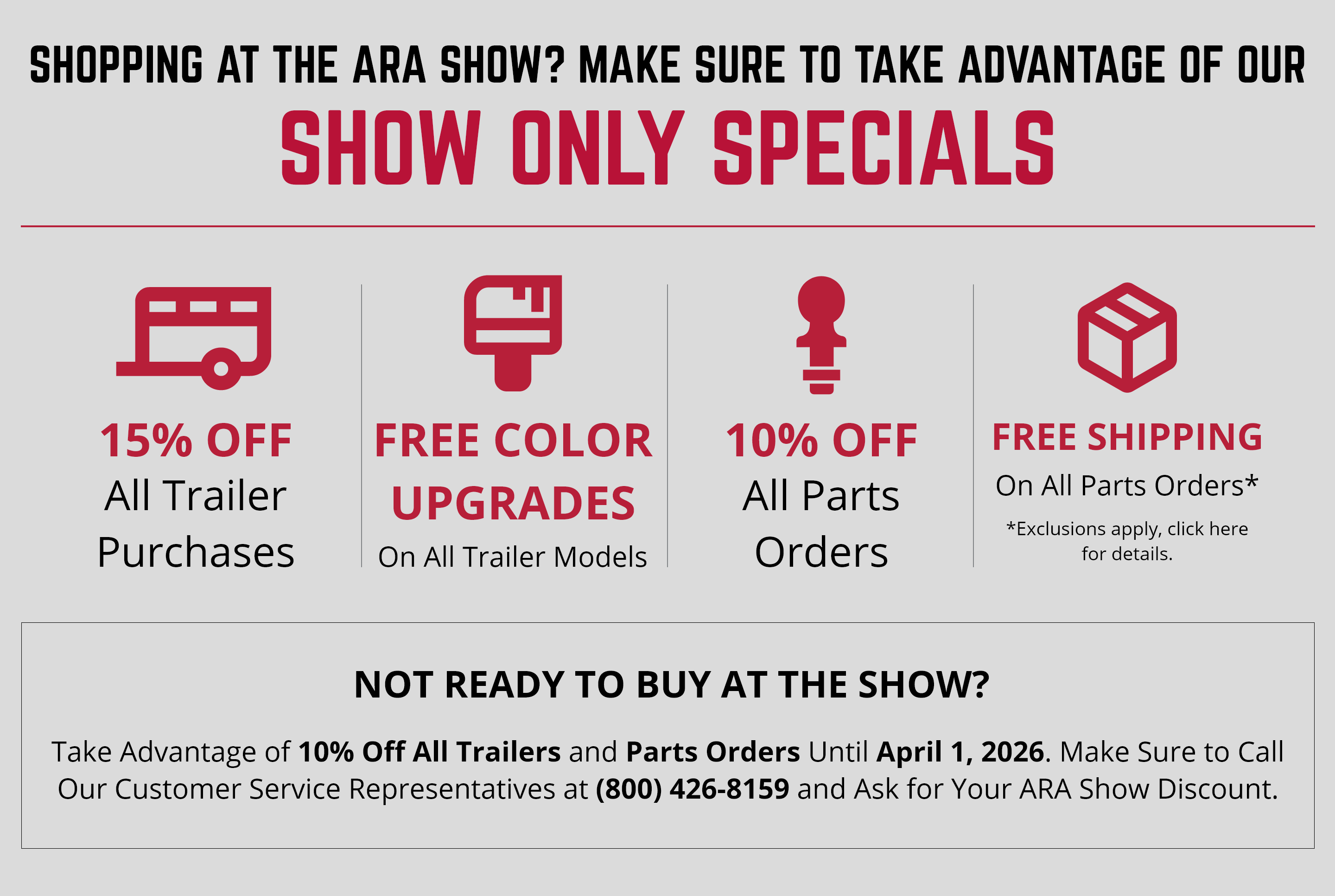 ARA 2026 Show Specials