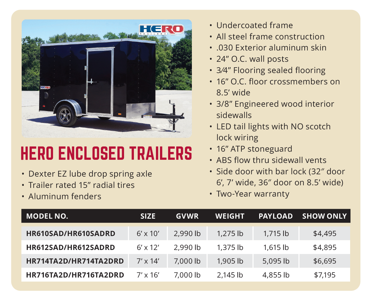 Hero Enclosed Trailers