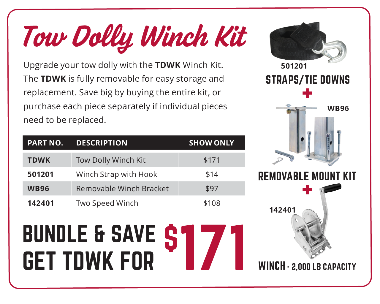 Tow Dolly Winch Kit