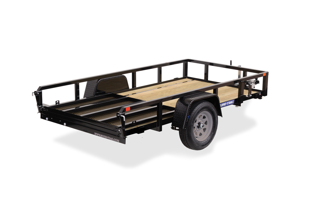 STR6010GT --- 6' x 10' Trailer with 13" Rails, Ramp Gate and Tube Top