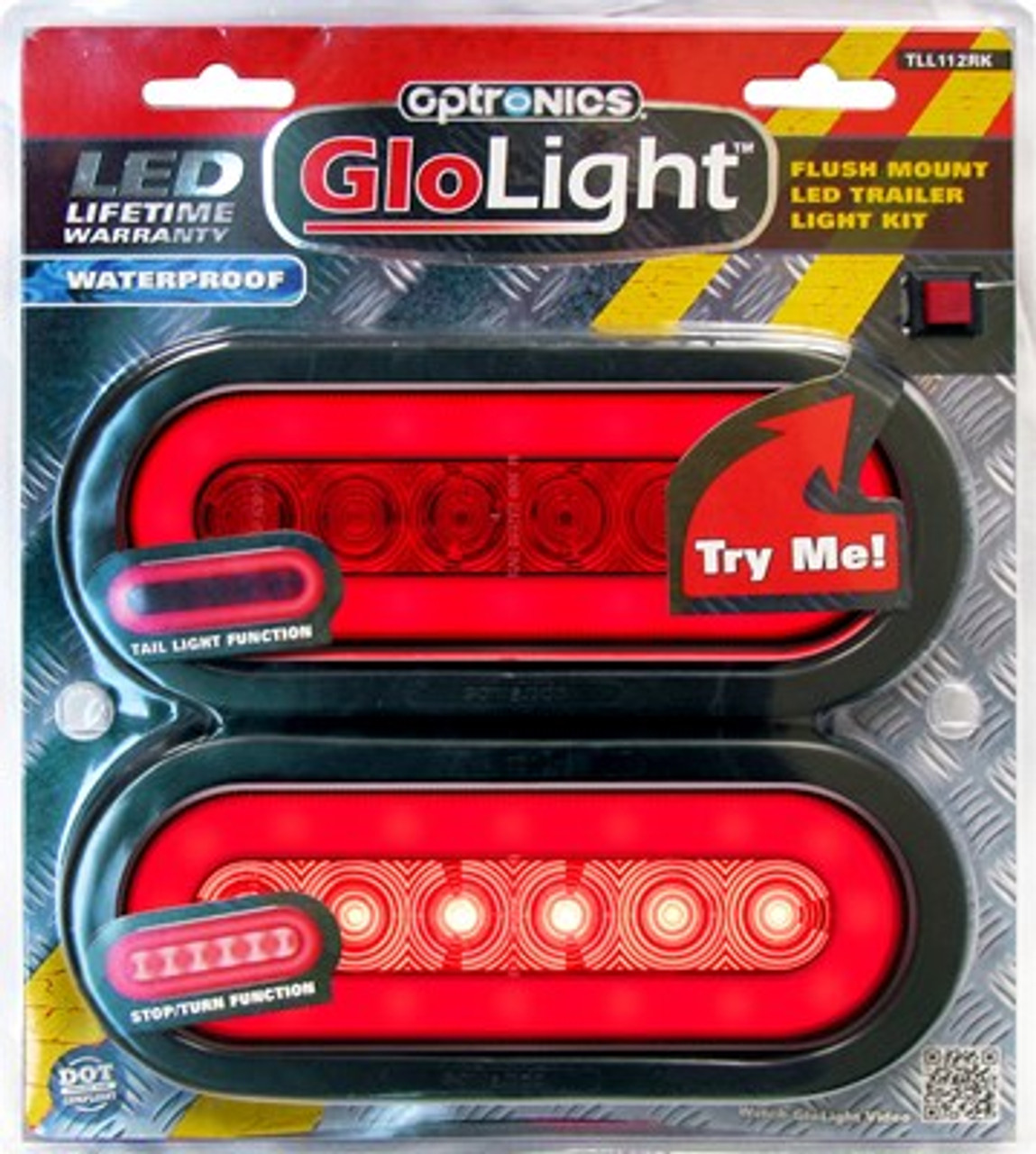 TLL112RK --- Glolight Oval Sealed LED Red Stop/Turn/Tail Light Kit