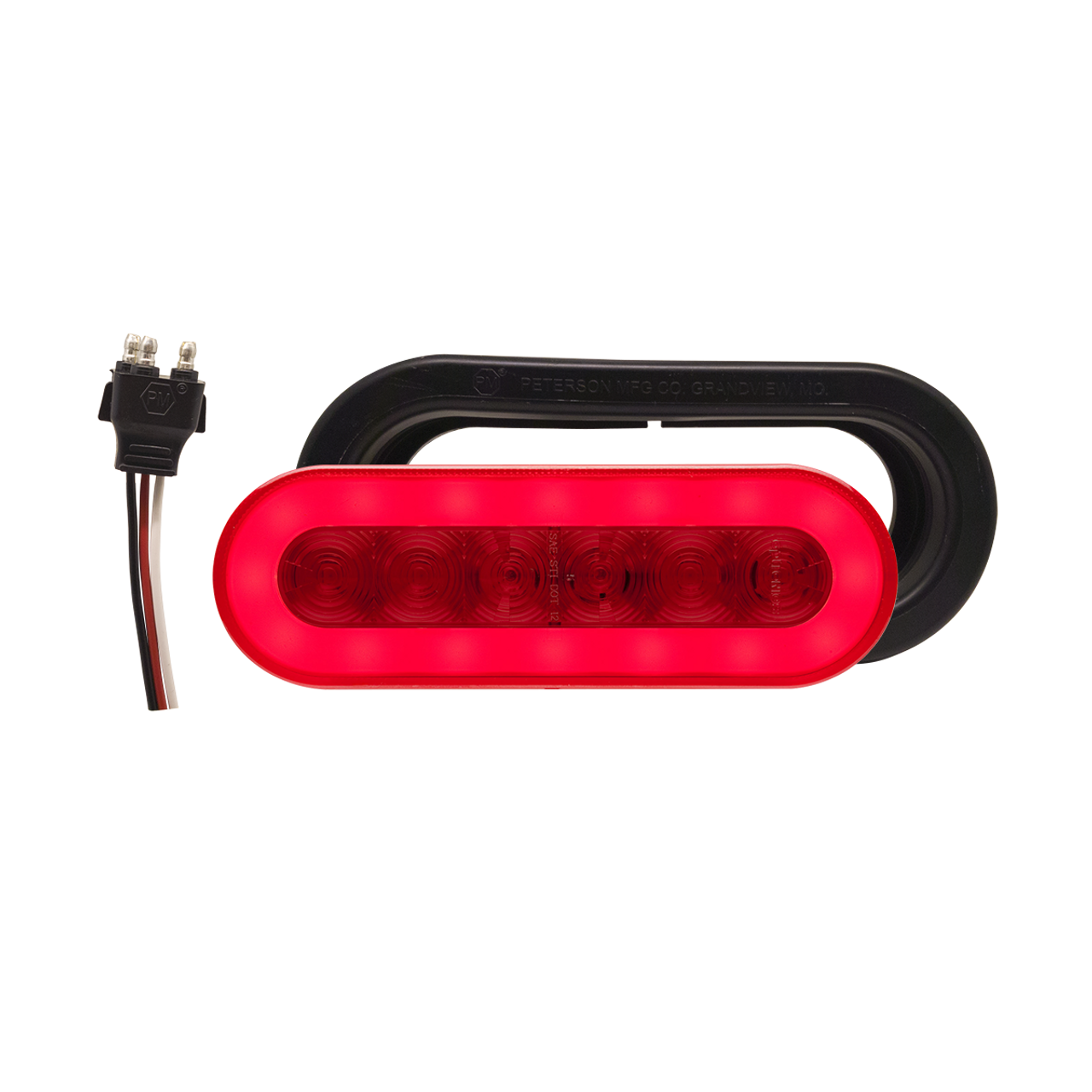 STL111KRBP --- Glolight Oval Sealed LED Red Stop/Turn/Tail Light Kit