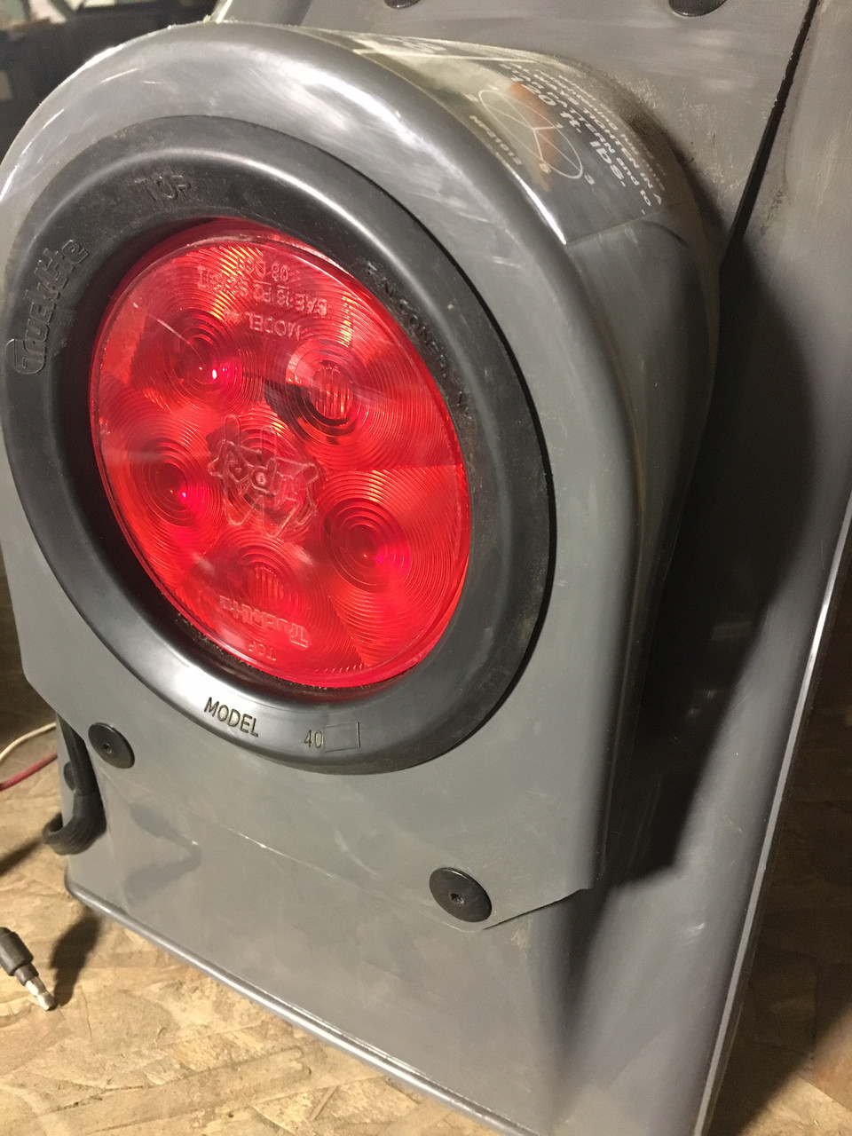 6087 Tow Dolly Fender with LED light Left Side Grey