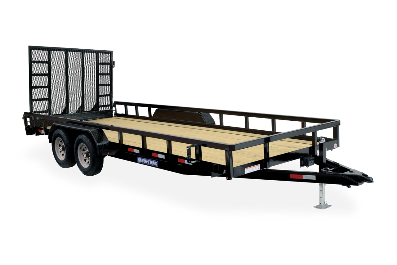 STR8220GT-E2 --- 82" x 20' Trailer with Tube Top Rails and Ramp Gate