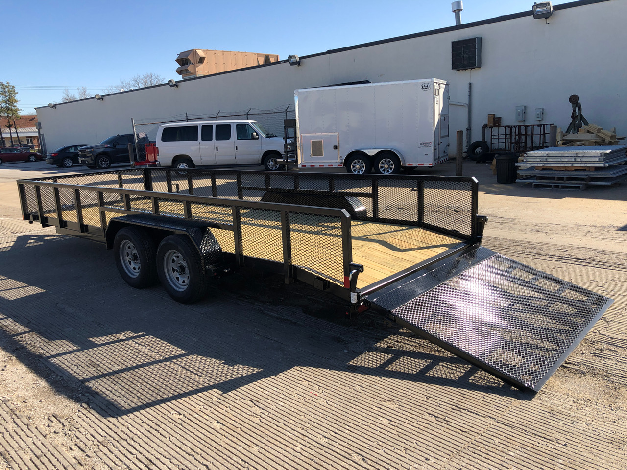 STR8220LS-E2 --- 2023 Sure-Trac 82" x 20' Landscape Trailer with 2' Mesh Sides and Ramp Gate - ST2896