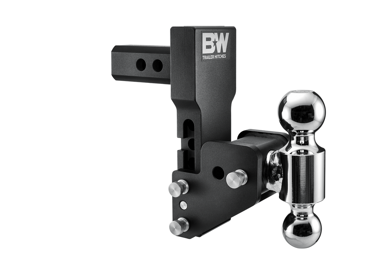 BW10065BMP --- 2" Shank Tow and Stow compatible with GM Multi-Pro Tailgate - Two Hitch Balls, 5" Maximum Drop