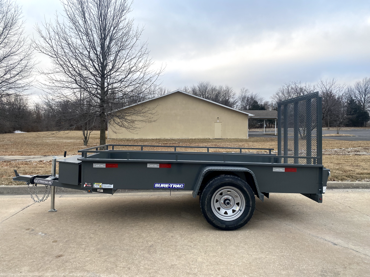 STR5010G-HS --- GREEN --- 2023 Sure-Trac 5'x10' Steel High Side Utility Trailer #ST0358