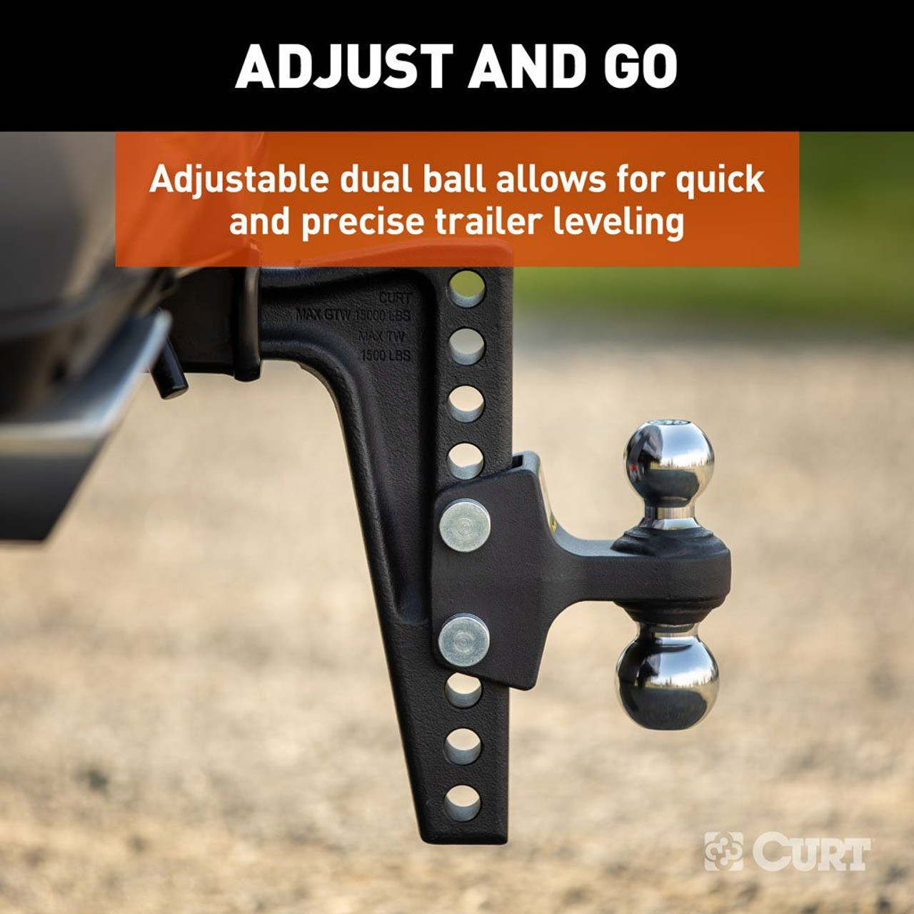 45936 --- Adjustable Hitch Ball Mount - 2" Shank - 15,000 lb Capacity