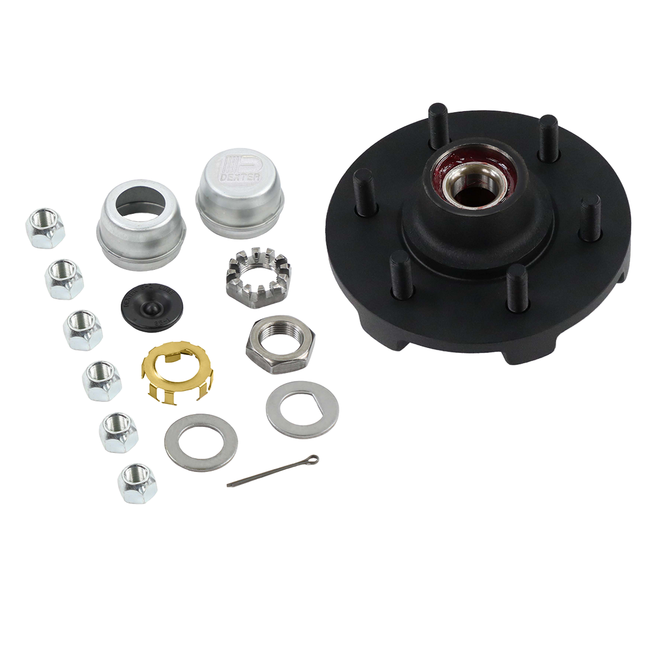 H-655-K --- Pre-Greased 6 on 5-1/2" Hub Kit - 3,500lb