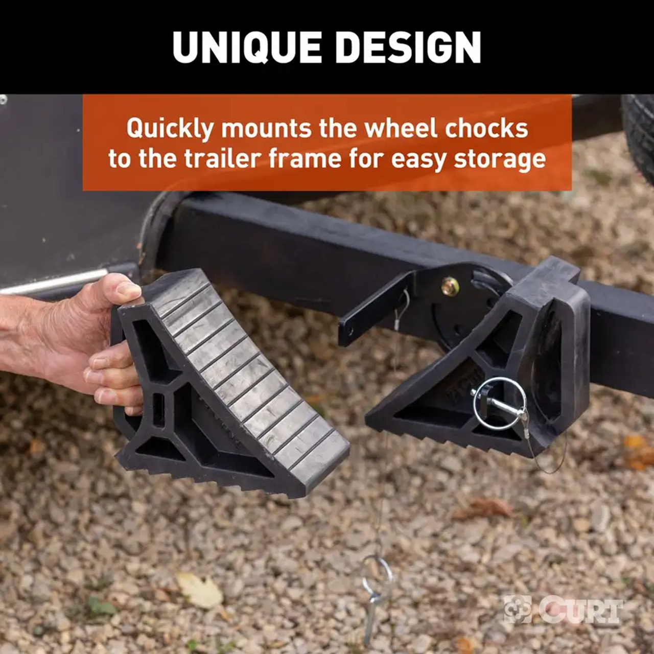 22802 --- HD Wheel Chocks 2-Pack with Mounting Bracket