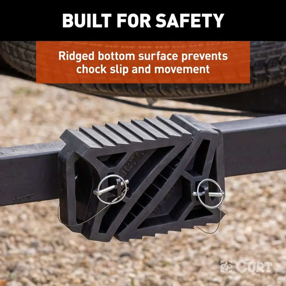 22802 HD Wheel Chocks 2Pack with Mounting Bracket Croft Trailer