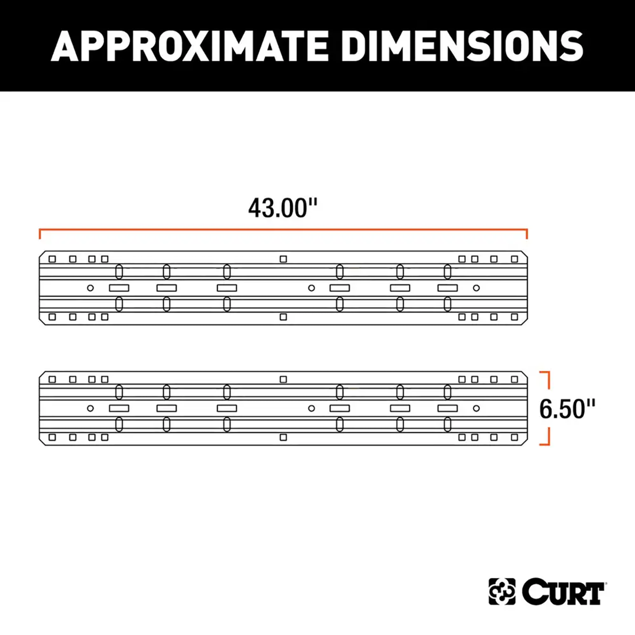 16200 --- Universal 5th Wheel Base Rails, 25k, Carbide Black