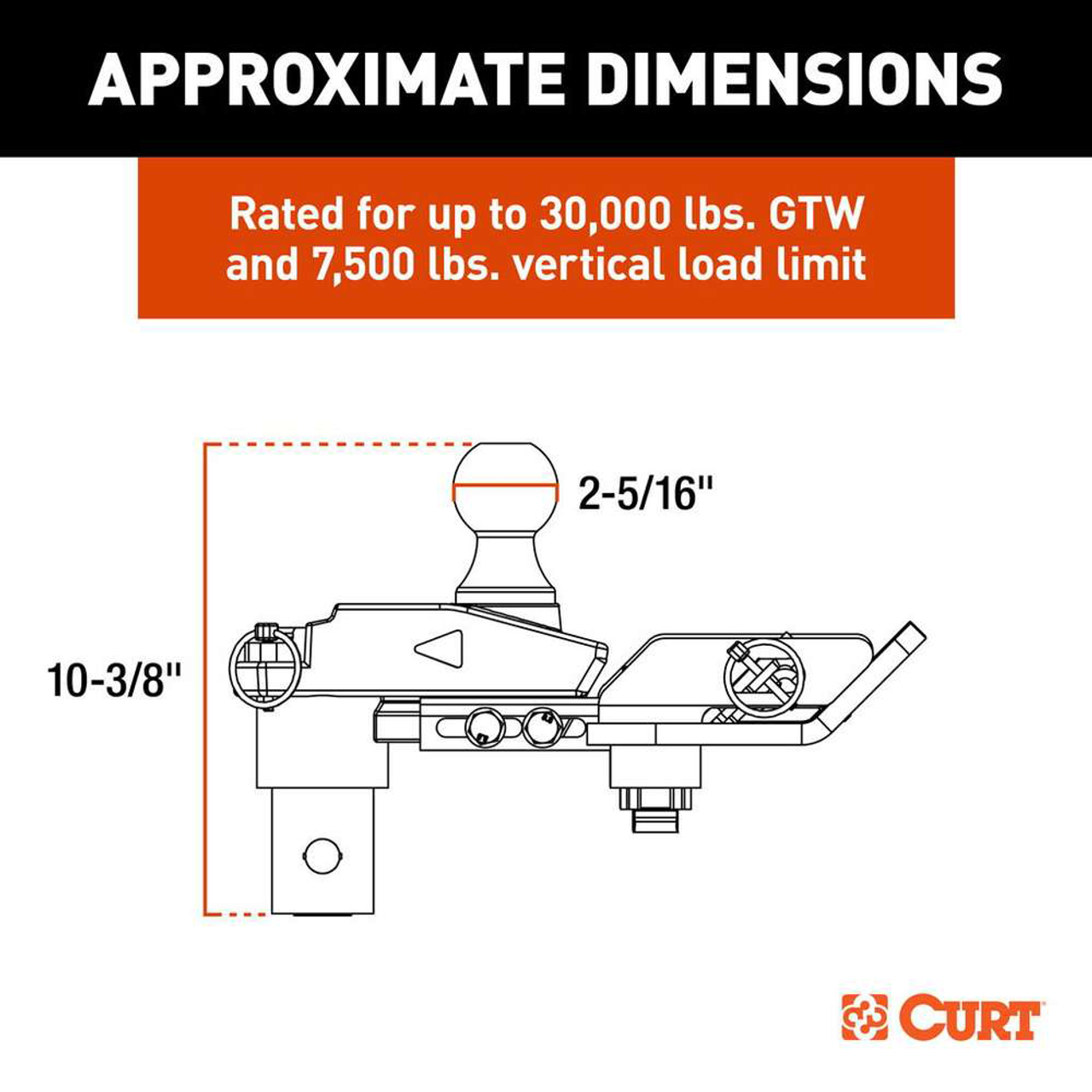 60663 --- Multi-Fit OEM Puck System Gooseneck Ball with 4" Offset