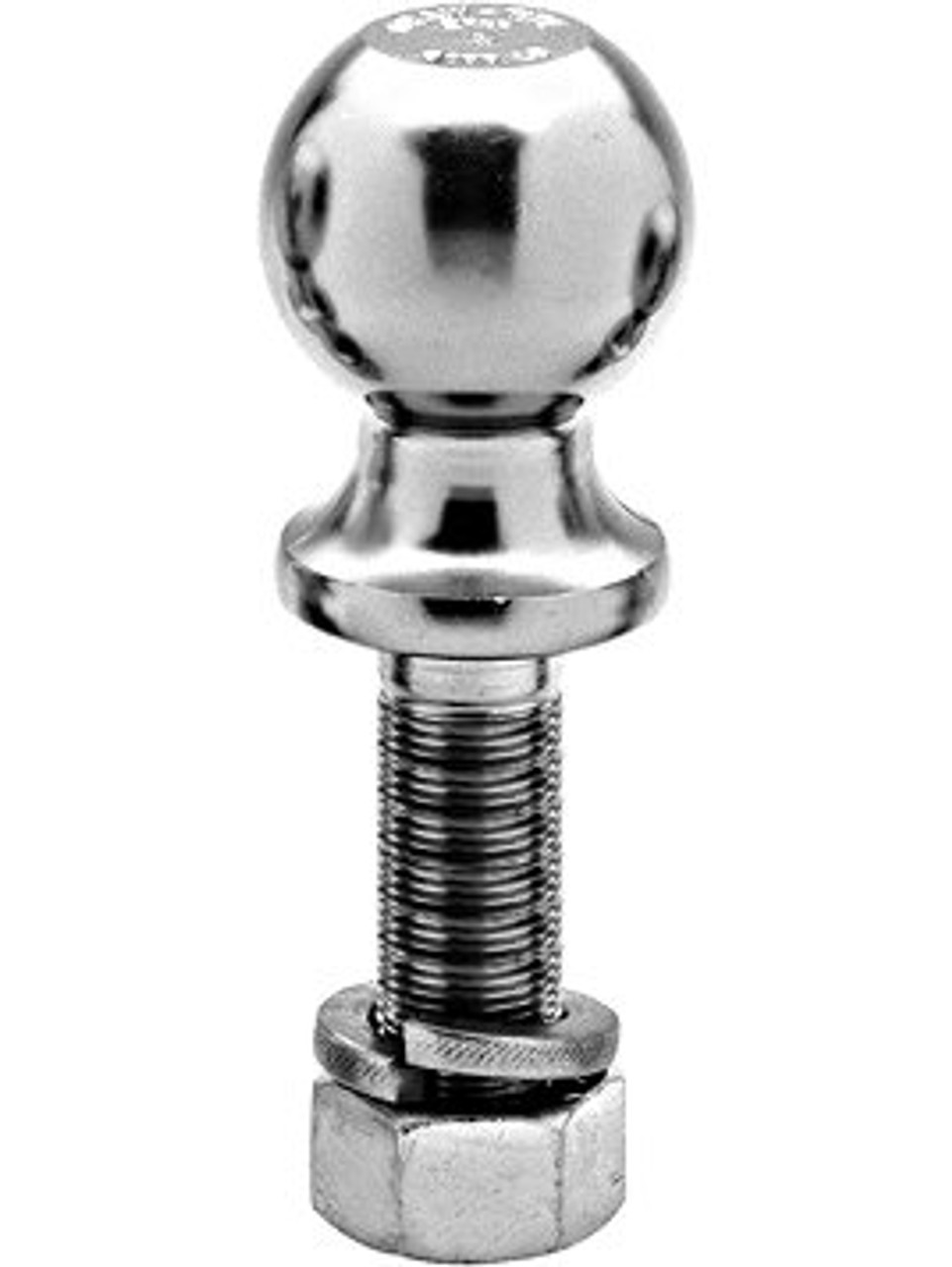 4974 --- 2" Hitch Ball with long shank, 3,500 lb Capacity, Chrome Finish