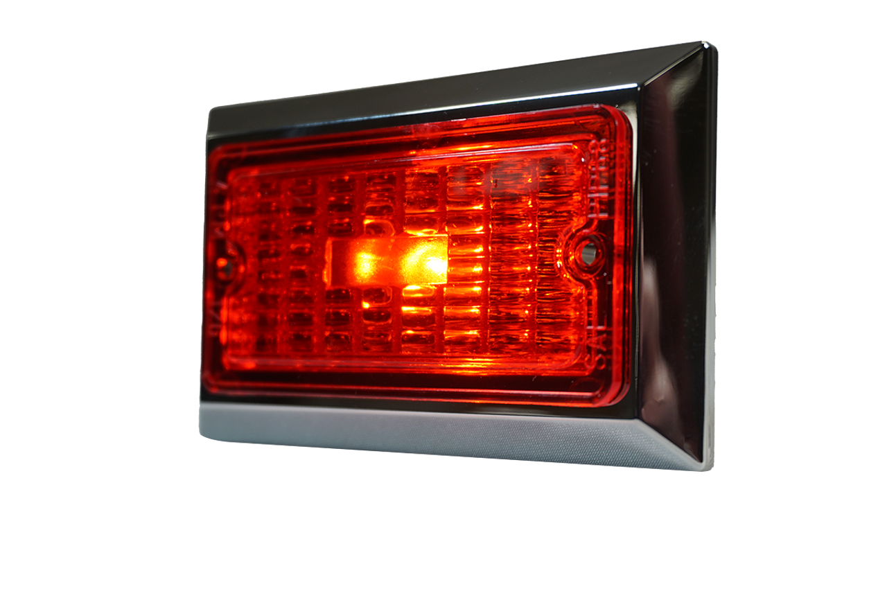 V126R --- Rectangular Chrome Plated Clearance/Side Marker Light