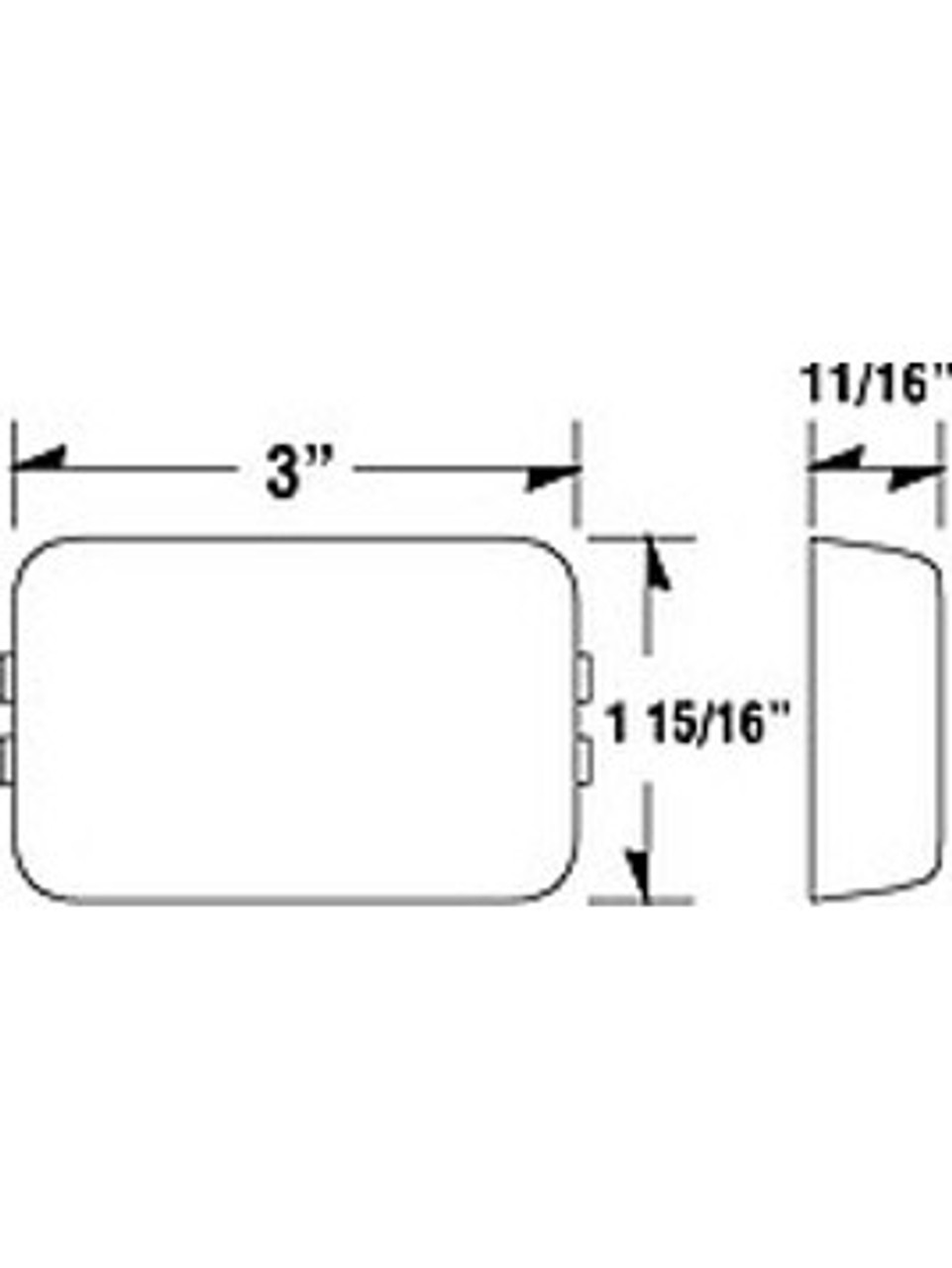 LED129A2 --- LED Rectangular Sealed Clearance/Side Marker Light - Amber