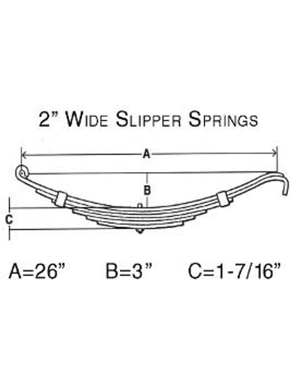 1003T3 --- Leaf Spring - 2" Wide Slipper Spring - 5k  per pair