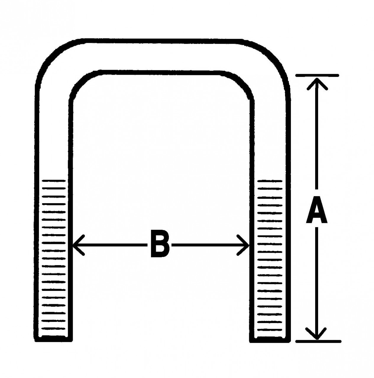 UB26 --- Square U-Bolt - 2" Wide - 6" Long - 9/16"-20